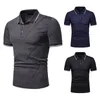 Poloshirts Neues, stilvolles, plissiertes Kurzarm-POLO-T-Shirt für Herren