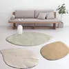 Carpets Nordic Ins Leaf Shaped Carpet Rug Oval Round Living Room Bedroom Bedside Mat Doormat Boho Drop
