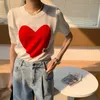 Kvinnor Love Star Cartoon Print Casual T-shirts Kortärmad O-Neck tee Summer Kvinna Toppar 100% Bomull Sticka Harajuku 210527