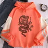 Très apprécié roman de mode motif de dragon imprimé hommes et femmes Hoodie style de rue décontracté cool Garçons / Filles Hip Hop Vêtements Y211118