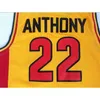 Maglia Nikivip # 22 Oak Hill High School Carmelo Anthony # 15 Maglia da basket Syracuse College da uomo cucita arancione bianco giallo