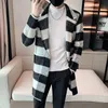 Herengeul Lagen Stijlvolle vintage Plaid Retro Checker Gedrukt Lange jassen Engeland Gentleman Overjassen Mens Elegant Coat