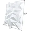 Art3d 50x50cm 3d väggpaneler PVC Diamond Jagged Matching-Matt Vit Ljudisolerad för bostads- och kommersiell inredning Décor (Pack med 12 kakel)