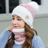 Beanie/Schädelkappen Strickchrysanthemenhut Damen Koreanisch Rad dicke warme Woll -Frostschutzmittel