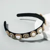Elegancki Luksusowy Bling Heart Pearl Rhinestone Headband Kryształ Star Diamond Hairband Aksamitna tkanina Kobiety Akcesoria do włosów