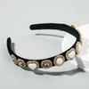 Elegant Luxury Bling Heart Pearl Rhinestone Headband Crystal Star Diamond Hairband Velvet Fabric Women Hair Accessories