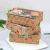 12pcs papier kraft portable boîte-cadeau de Noël fête titulaires de faveur goody boîte de bonbons boîtes à biscuits pour la fête de Noël maison 211108