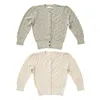 Soor Ploom Kids Girl Cardigan lavorato a maglia sottile Brand design Fashion Stylish Bambini Ragazze Cappotti vintage per la primavera estate Soor Ploom 211231