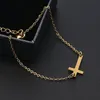 Chokers einfache Kreuz -Pendellie -Schlangeblattkette Weibliche Seite Kleine einzigartige Halskette Sexy Sommerschmuck täglich