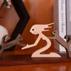 Trä husdjur katt figur hem dekor bord prydnad handgjorda skulptur hantverk trä naturliga stora gåvor för vänner drO 211108