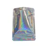 Storage Bags 100Pcs Laser Stand Up Aluminum Foil Package Bag Mylar Snack Gifts Packing Resealable Zipper