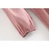 Moda mulheres joelho comprimento vestidos outono rosa laço retalhos senhoras vestido feminino slim meninas chique 210527