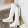 Bottes de neige d'hiver pour femmes, chaussures blanches à fond plat avec peluche en coton épais, polyvalentes, intérieures épaisses surélevées, 220111