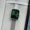 Marke Uhr Frauen Mädchen Rechteck Stil Metall Stahl Band Quarz Armbanduhren Dan03