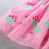 Söt baby flickor kjol rosa jordgubbe paljetter barnkläder färgglada kläder sjöjungfru barn mesh tutu 210429