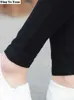 Pantaloni da donna skinny elasticizzati casual stile coreano Pantaloni da jogging con cerniera Leggings neri con tasca Leggins a vita alta da donna Mujer 211014