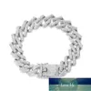 Mens Hip Hop Geometric Cuban Chain Bracelet Fashionable High Quality 15mm Width Luxury Shiny Necklace Jewelry Gifts New Factory price expert design Quality