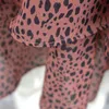 V Neck Lanterna Manga Macacão Mulheres Primavera Outono Leopardo Imprimir Ruffle Leg Boy Boho Vintage Macacões Playsuits 210427