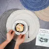 Mats Pads 38 cm Solid Round Ramie Placemats en lin Table Isolation non gliss￩e Pade ￠ restauration tiss￩e Kitchen Retro Art Decor