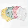 Baby Girls Lotus Leaf Collar Tシャツの女の子長袖刺繍のシャツ柔らかい綿のニットの服子供のフリルネックトップアウトG1224