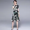 Summer fashion women short Sleeve Fishtail flower Print Dres Bodycon Party Dresses with belt 210531