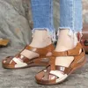 Women's Sandals Wedge Gesp Strap Casual Naaien Flats Platform Sandalias Plus Size