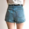 Vintage Denim Shorts Femmes Taille Haute Roulé Ourlet Filles Sexy Cuff Jeans Plus Taille Filles Street Wear C3627 210714