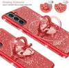 2021 Damen Mädchen Glitzer Niedliche Handyhüllen mit Ringständer, Bling Diamant Strass Bumper Schutzhülle für Galaxy Samsung S21 iPhone 12