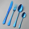 Rainbow Tableware Set 18/10 Acciaio inossidabile 24 pezzi Stoviglie Coltello Forchetta Cucchiaio Posate Cena occidentale Argenteria Confezione regalo 211228