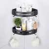 Bathroom Shelves Shower Shelf Bath Corner Shampoo Storage Rack Wall Mounted Aluminum Basket Holder Kitchen Accessories 211112