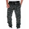 Mens Joggers camuflando calças de moletom de suportes casuais calças de camuflagem completa calças de carga listrada de fitness 211013