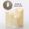 3 Pz/set Telecomando LED Candele Senza Fiamma Batteria Realistico 3D Dinamico Fiamma Luci di Candela Led Luci da Tè Decorazione Della Casa 210702