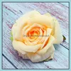 Kwiaty wieńce świąteczne dostawy Home Gardenartifial Rose Heads Silk Dekoracyjne Party Dekoracja Ścienna Kwiat White Sztuczne Ro