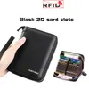 Purse Wallet Men's Genuine Leather Business Card Holder Anti Theft 20/30 Card Slots Skin Bag Zipper Men Women