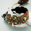 Exquisite Baroque Full Color Rhinestone Headband for Woman Elegant Multi Color Crystal Wide Hairband Bridal Wedding Headpieces