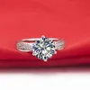 Briljante 1ct Test Real Moissanite Diamond Engagement Solid 18K White Gold Wedding Anniversary Ring