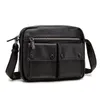 Men's leather luxurys messenger bag vintage Crazy horse shoulder handBag cowhide magnetic flap Laptop crossbody bags