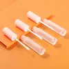 5ml Tubes de brillance de la lèvre givrée givrée bouteille de baume vides bouteille rose Cap DIY plastique Clear LipStick Emballage cosmétique ConteneurPCS