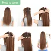 Allaosify 5 Clip In Hair Extension Synthetic Black Brown Fake Hairpieces Clip In hair accessories for women 2102179041851