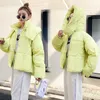 Kış Ceket kadın Sıcak Moda Şeker Renk Uzun Kalın Parka Coat Kore Gevşek Kapüşonlu 210923