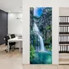 Wodospady 3D Krajobraz Drzwi Naklejki Home Decor Dekoracje Salon Diningowa PVC Samoprzylepna Wodoodporna Naklejki ścienne Winyl Tapeta 210317