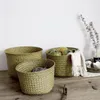 Sacs à linge tricotés à la main jouet panier de rangement fruits Style nordique plante Pot tissé à la main pliable fleur
