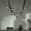 Nowoczesna kreatywna willa żyrandol salon lampa schodowa hotel skórzany wiszący światła nowy projekt szklany wystrój