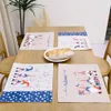 Praktisk Minnesmärken Independence Day Table Mats Party Dekorationer Tvättbara Fast Dry Non-SL Utility Produkter Hem Tillbehör