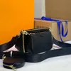 Новейшие трех частей модные сумки Multi Pochette красочные леди костюм Crossbody дизайнерские сумки микрофибры подкладка мягкая зерновая рельефная кожа