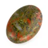 Natural Clinozoisite Tombada Palma Unakite Pedra Cristal Massagem Cura Reiki
