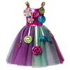 MUABABY karnawałowa sukienka cukierkowa dla dziewczynek Purim Festival fantazyjny lipop kostium dla dzieci letnie sukienki Tutu szykowna suknia balowa na przyjęcie 220308