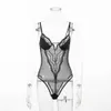 Kryptographische Tiefe V Mode Spitze Sexy Bodysuit Frauen Patchwork Mesh Transparent Weibliche Overall Schlanken Körper Mujer Catsuit Q19053155557