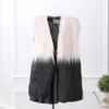 New Long Style Shanghai Wool Cardigan Coat Contrast Color Fashion Personalized Women's Vest 211207