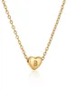 Collana con iniziale cuore delicato Collane con pendente a lettera con catena a forma di serpente placcata in oro 18 carati in acciaio inossidabile per donna